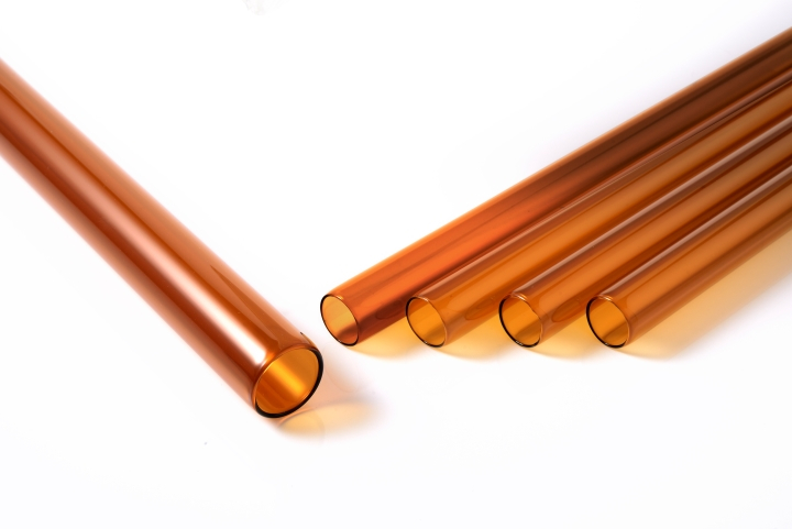 photo of amber glass tubing for pharmaceutical containers