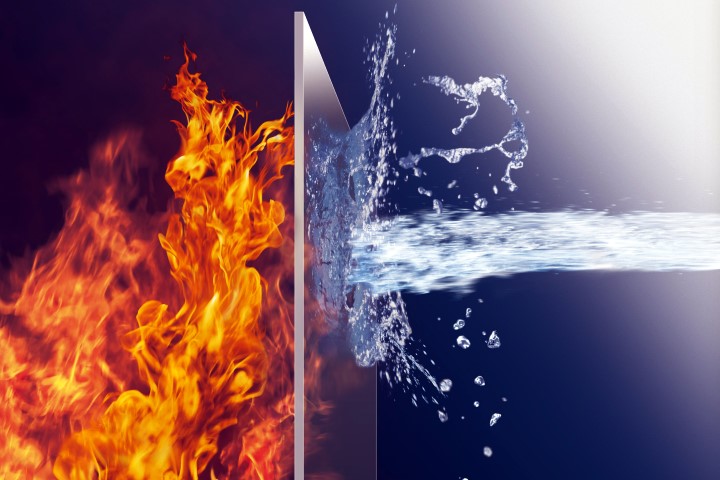 photo of flame and water contact with FireLite
