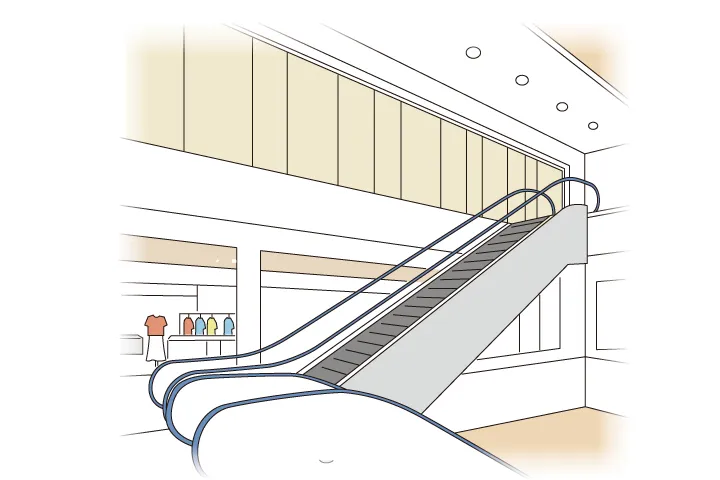 想定使用箇所:エスカレーターまわり