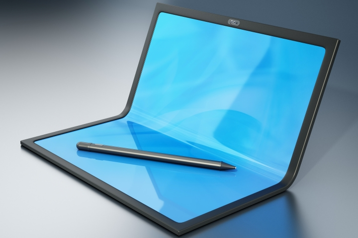 photo of a foldable laptop