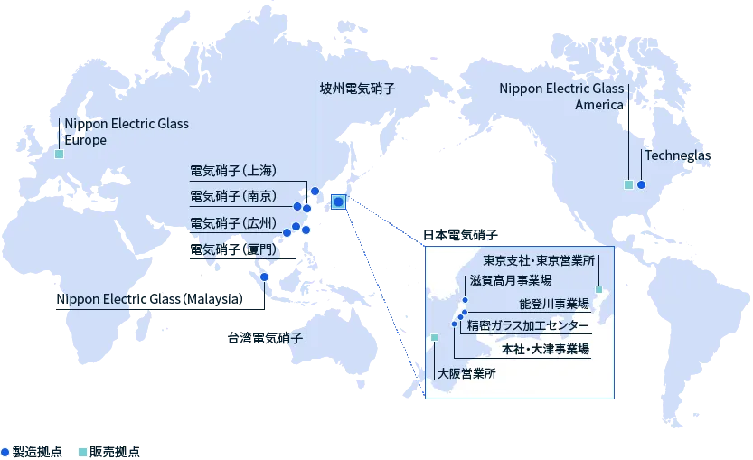 図：製造拠点と販売拠点