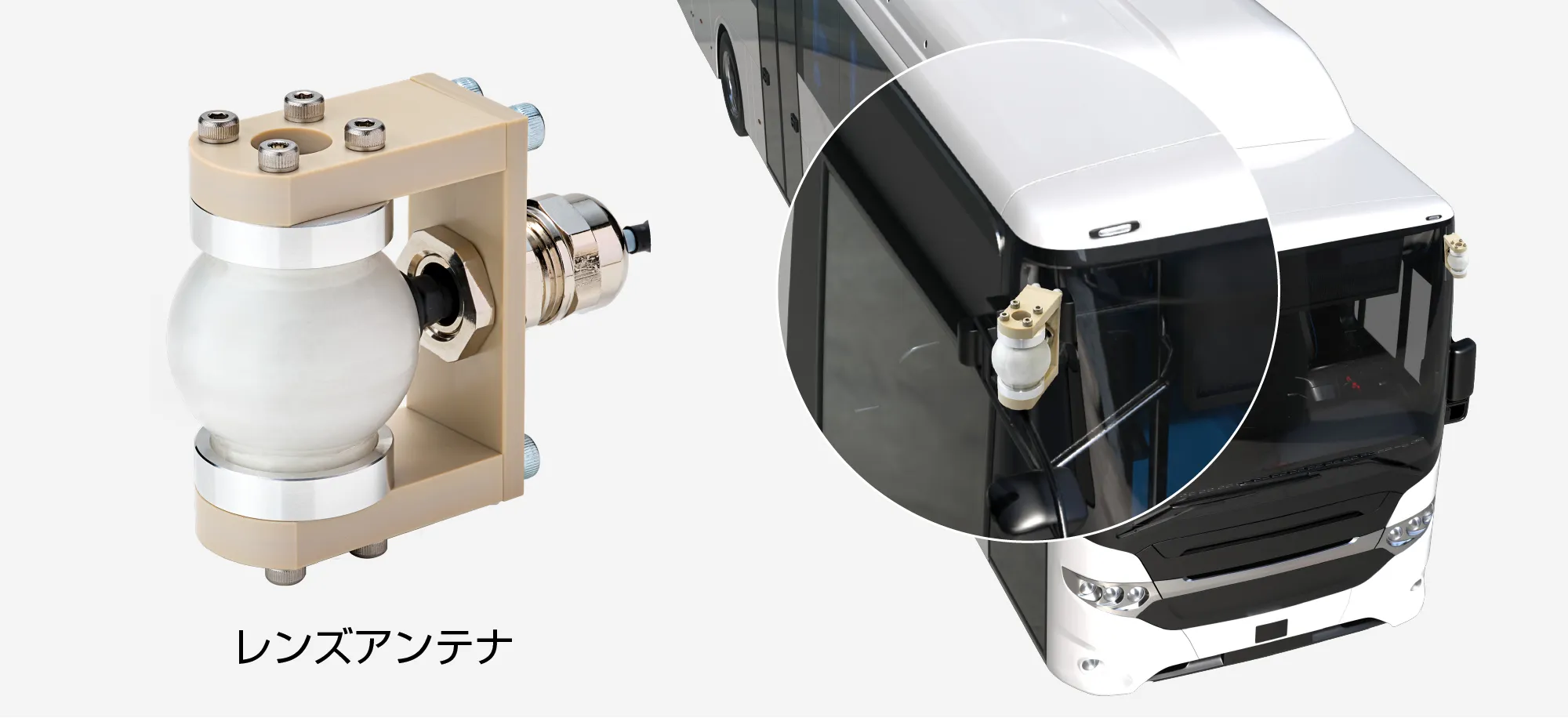 レンズアンテナ単体バスレンズアンテナ付き