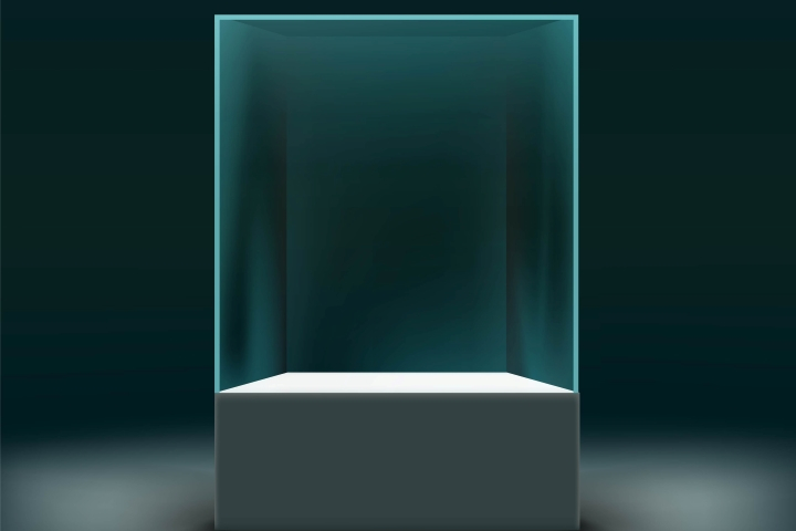 photo of showcases used in museums, etc.
