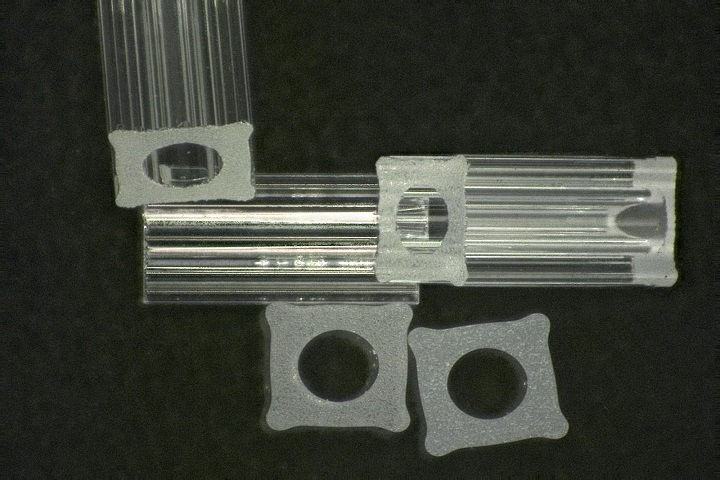 photo of square glass tube
