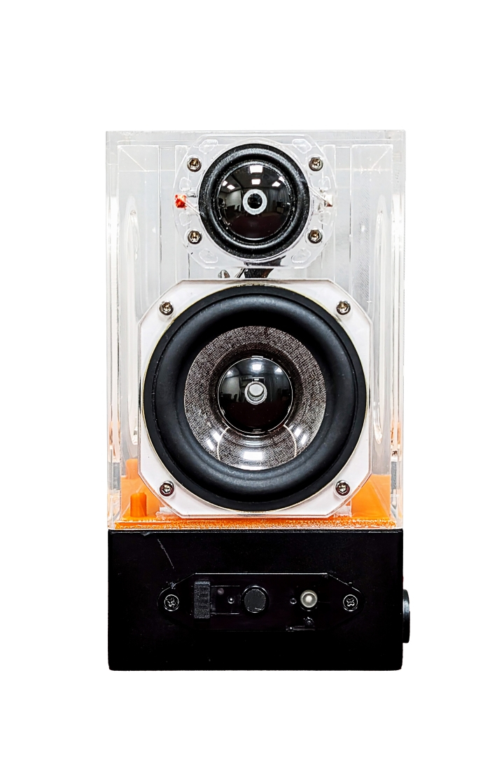 photo of a transparent speaker