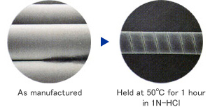 photos of NEG’s E Glass Fiber acid erosion