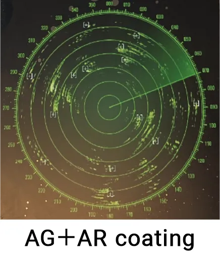 photo of display with AG + AR coating
