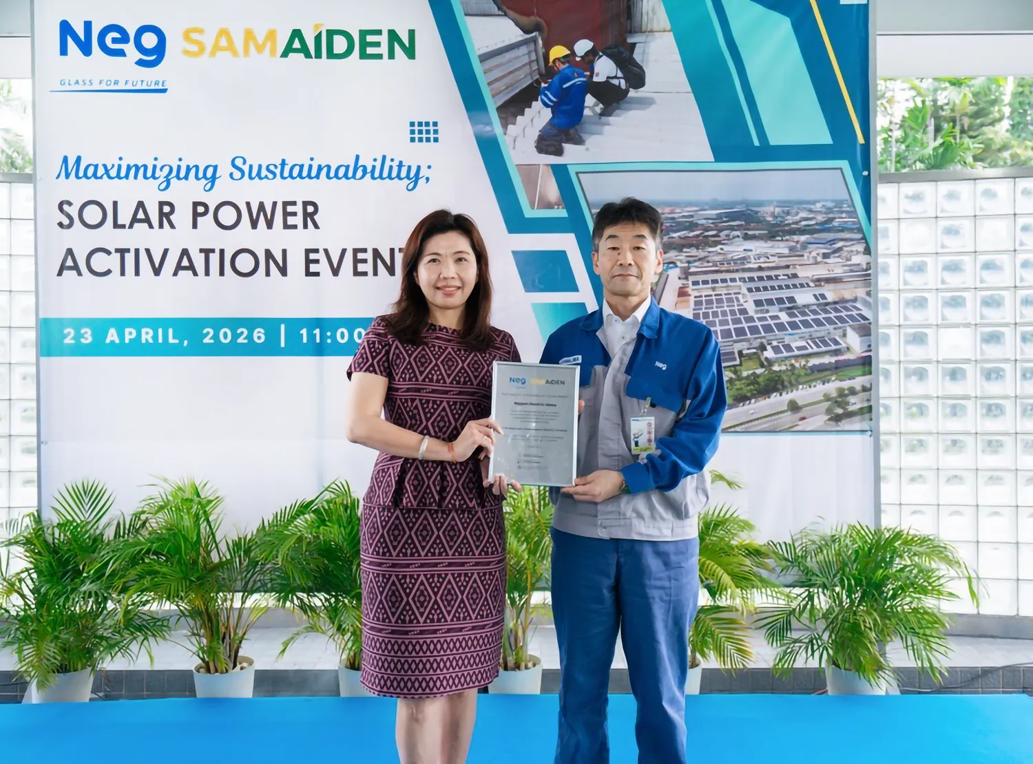 Solar power generation facility completion ceremony