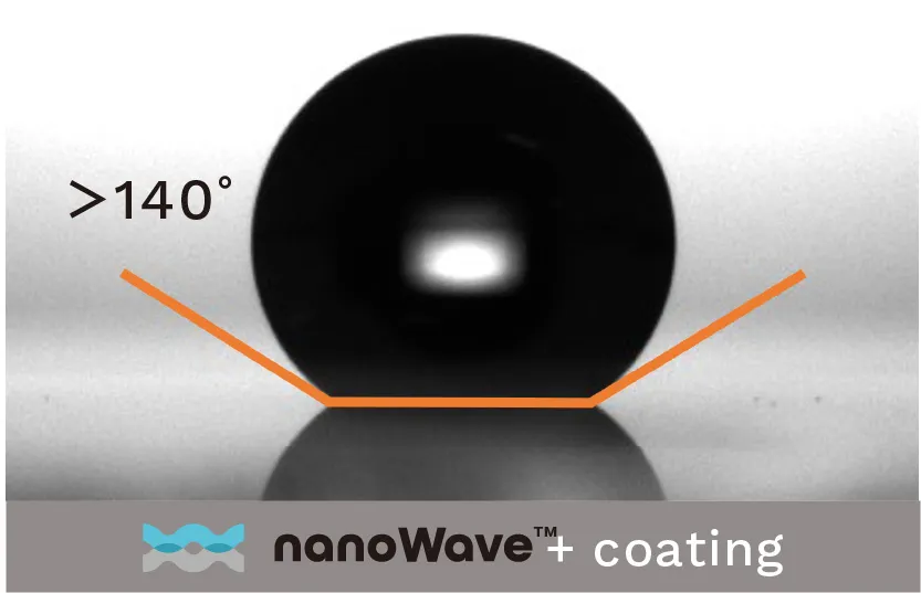 photo of nanoWave™(nano-textured) glass with coating