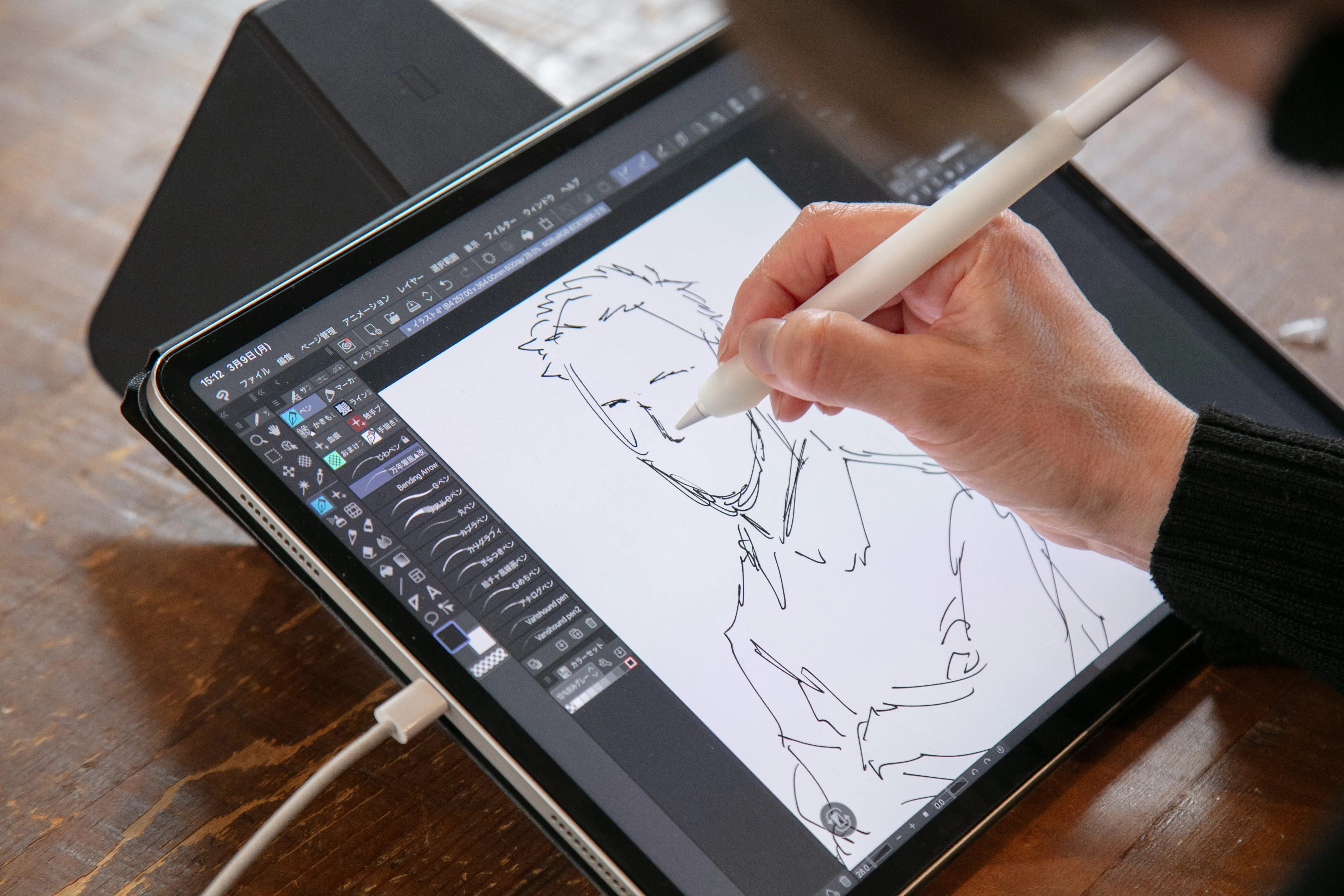 撮影現場で実際に1枚絵